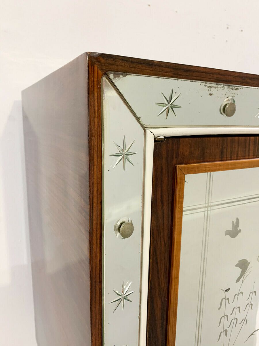 Italian Mid Century Mirrored Cocktail Cabinet In The Style Of Borsani photo 4800.0