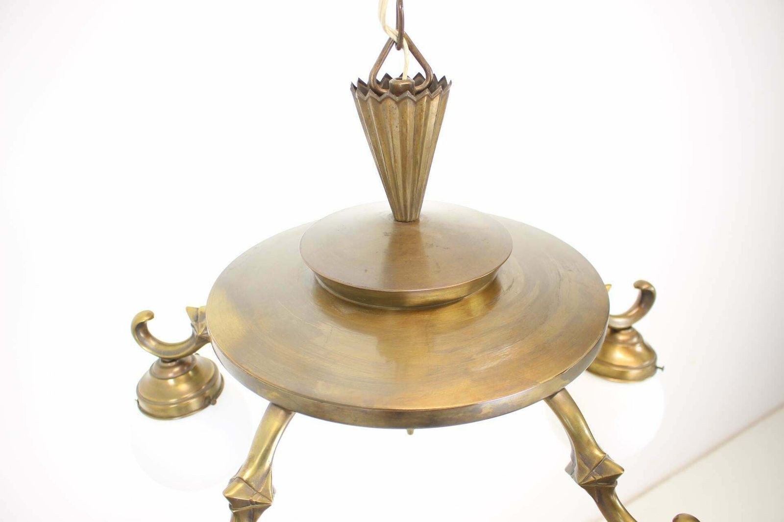 Art Deco Large 5 Flamming Chandelier, 1930s photo buy