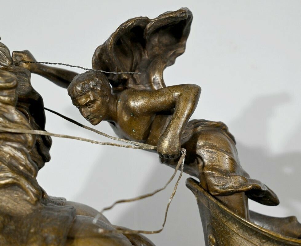 photo furniture Important Spelter Clock “Roman Race” By X.Raphanel – Late 19th Century