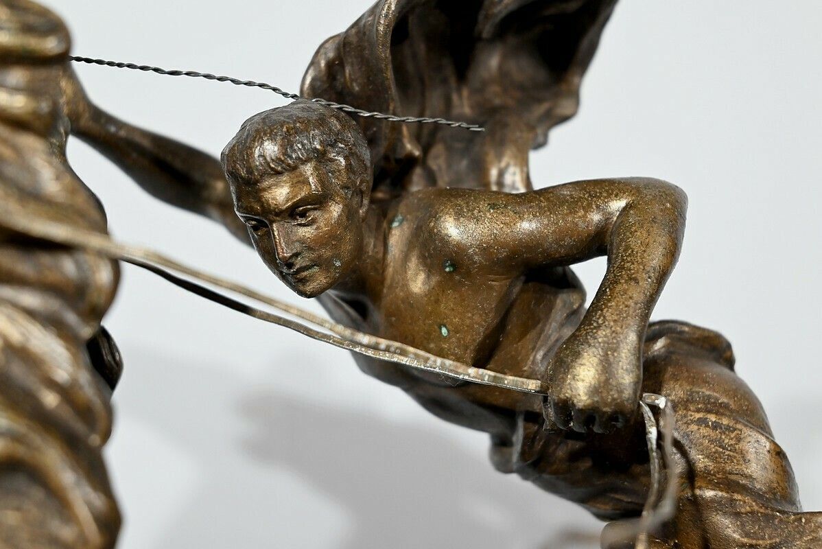 photo for sale Important Spelter Clock “Roman Race” By X.Raphanel – Late 19th Century
