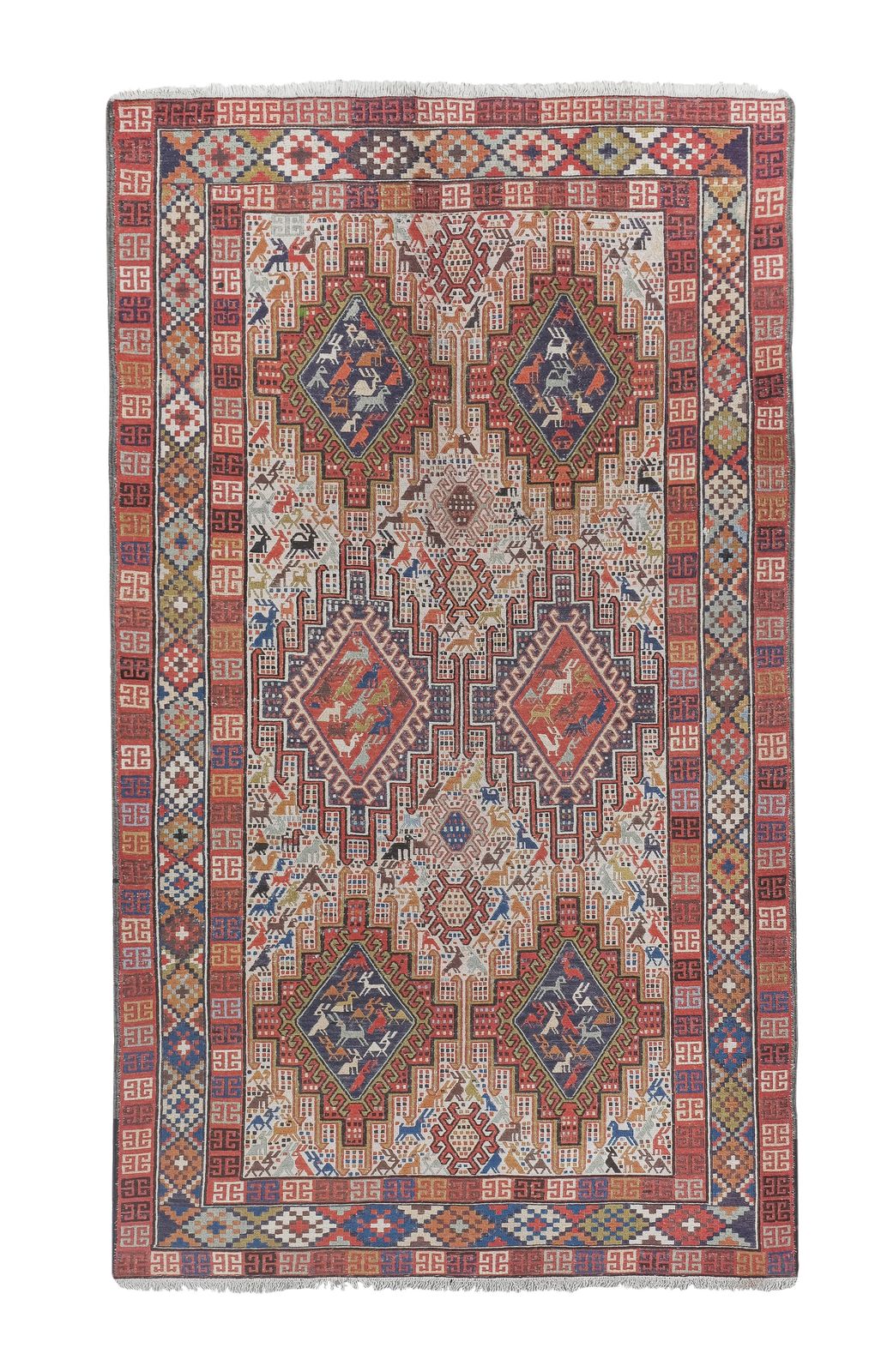 Vintage Animal Pictorial Soumac Rug 3'10'' X 6'7''