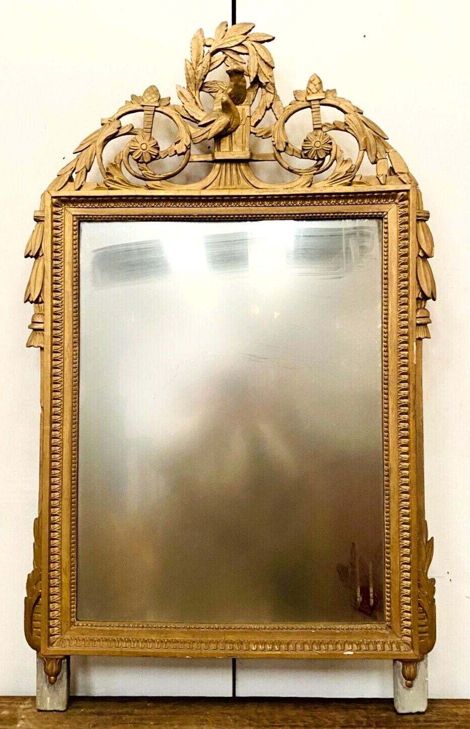 Louis XVI Style Mirror In Wood And Gilded Stucco, 19th Century photo 994.0