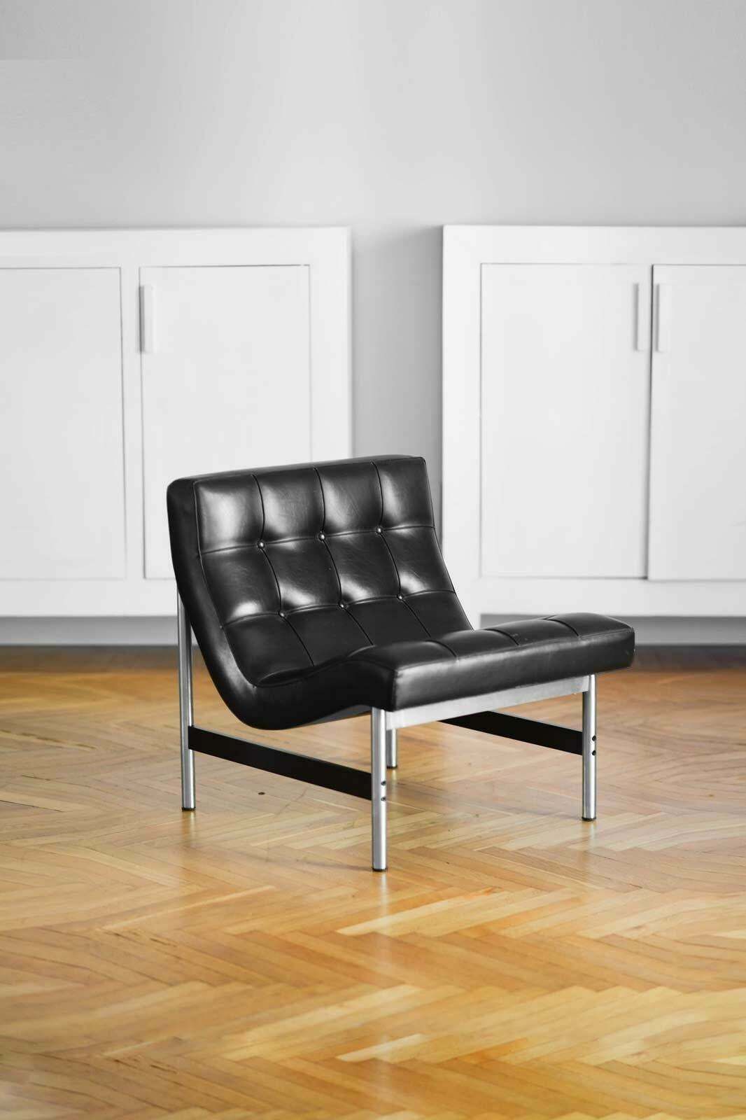 Mid Century Eco Leather Chairs ''Set Of 2'' photo for sale