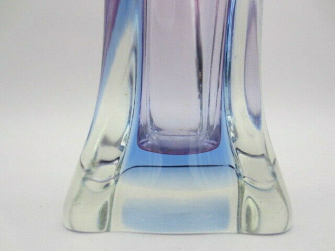 Murano Purple And Blue Sommerso Art Glass Vase Poli Seguso Era photo buy