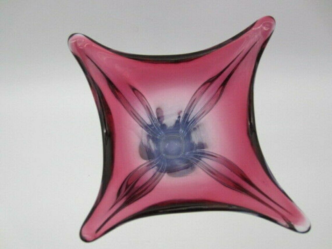 Murano Purple And Blue Sommerso Art Glass Vase Poli Seguso Era photo vintage
