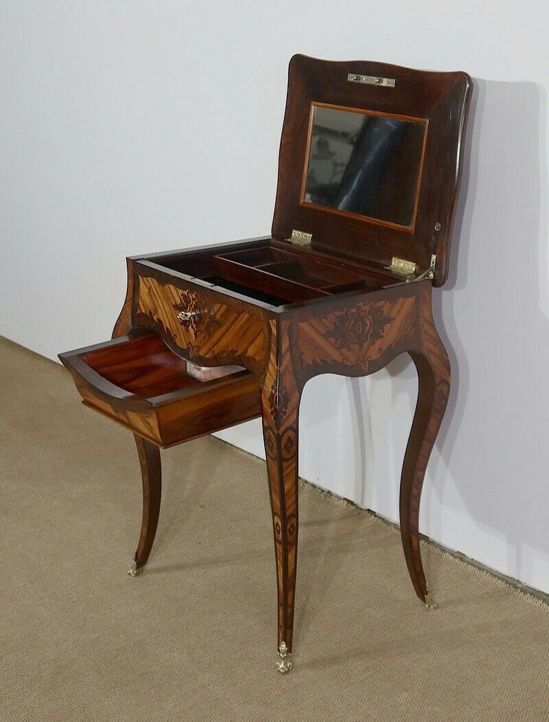 Exceptional Worker In Louis XV Marquetry, Napoleon III Period, 19th Century photo 3862.5