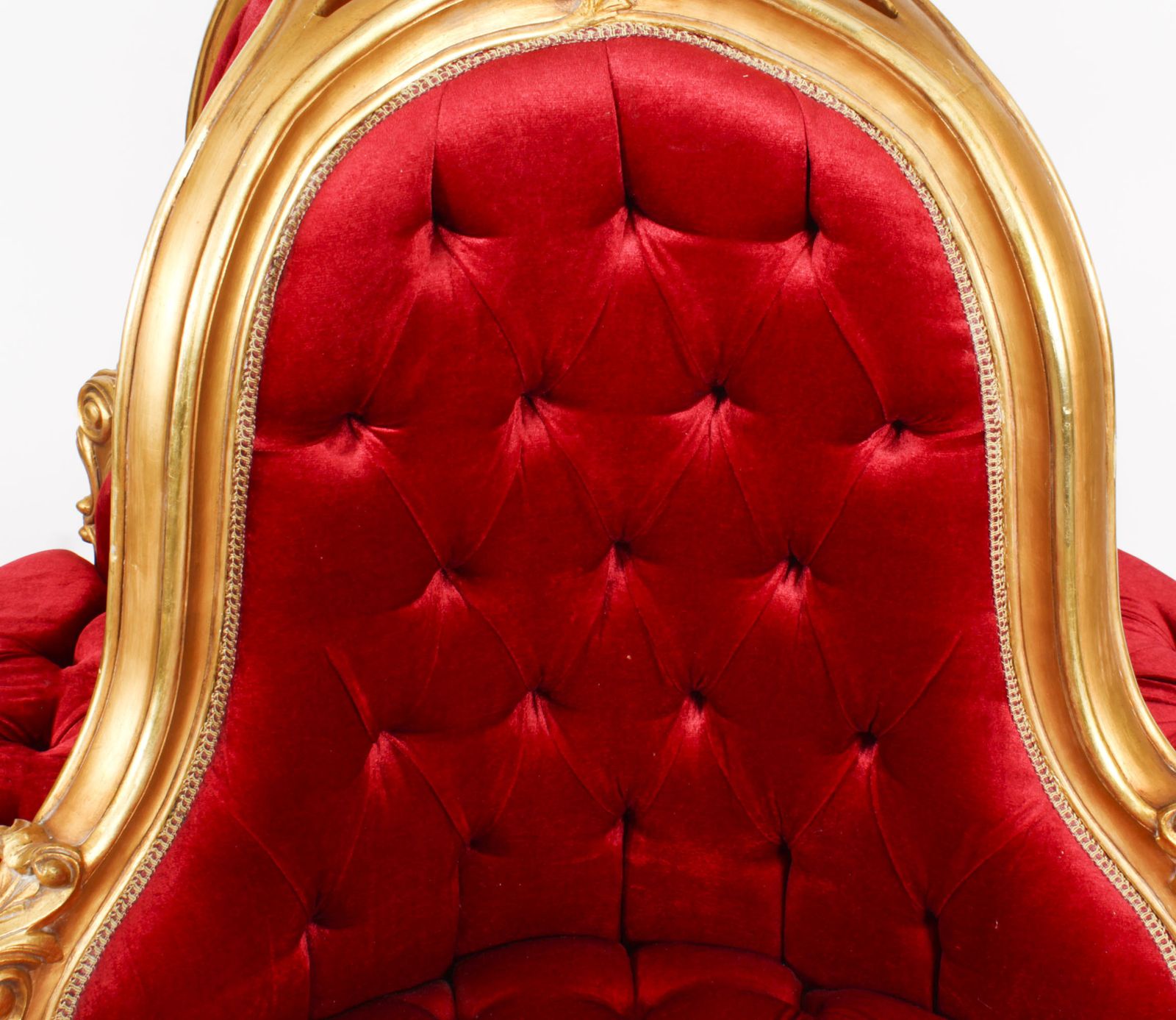 Furniture Vintage Giltwood Love Seat Conversation Settee Mid 20th Century photo