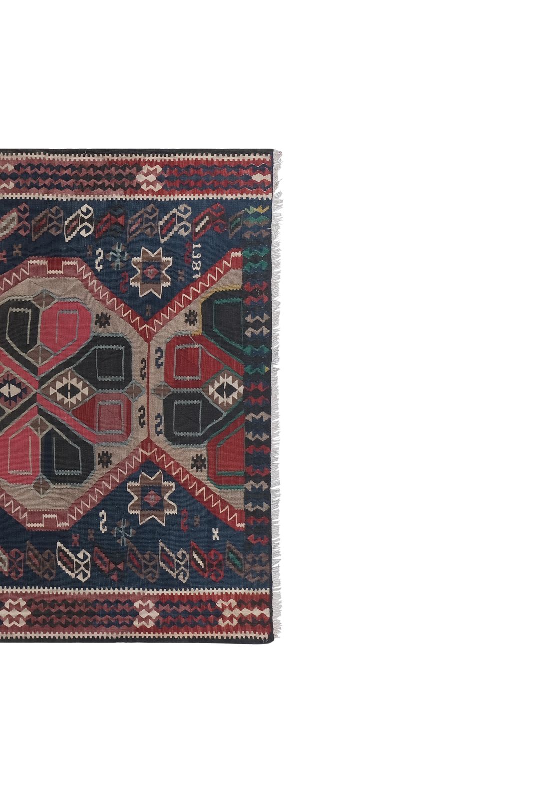 Mid 20th Century Decorative Long Vintage Kars Kilim Rug photo furniture