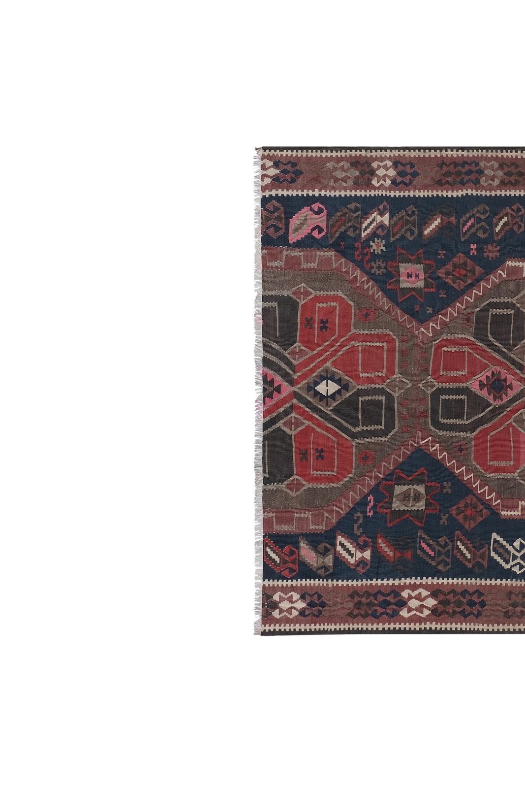 Mid 20th Century Decorative Long Vintage Kars Kilim Rug photo vintage