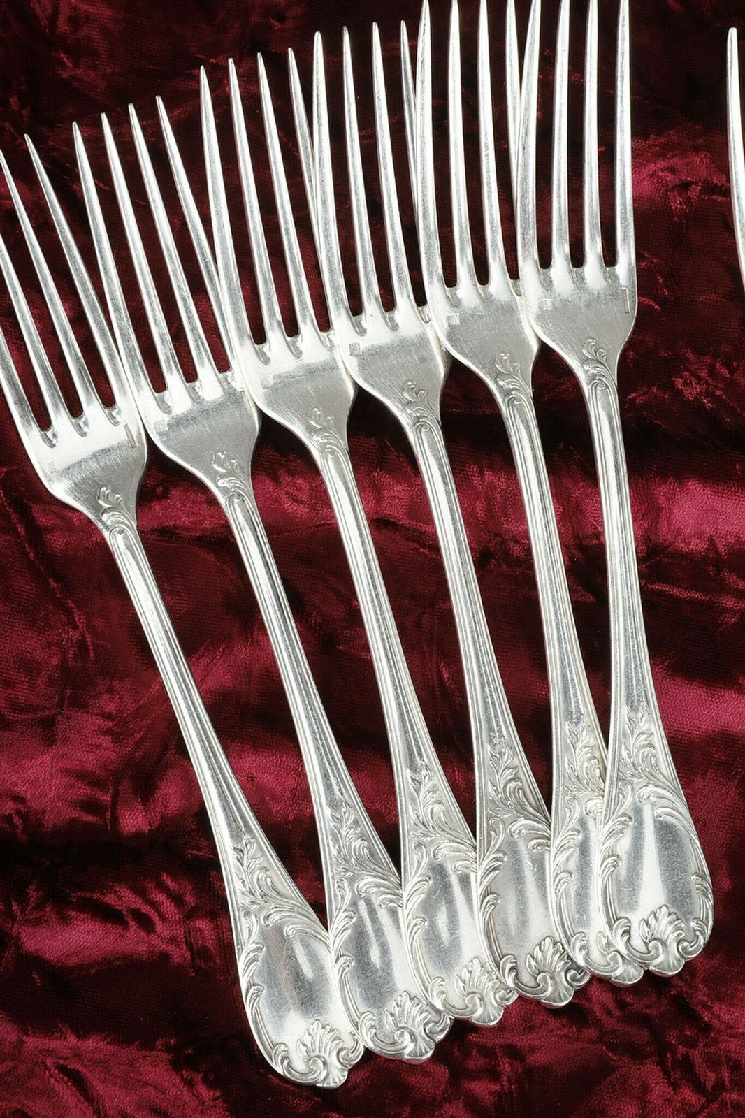 Christofle   Set Of 51 Louis XV Style Silver Plated Flatware photo buy
