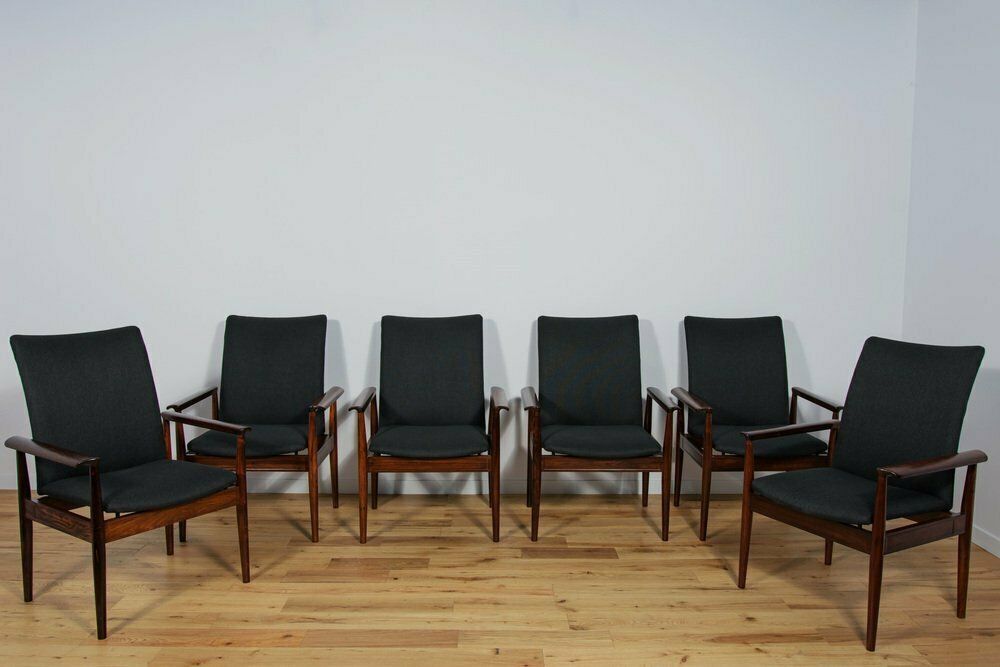 Model 209 Diplomat Armchairs By Finn Juhl For France & Son, 1960s, Set Of 6