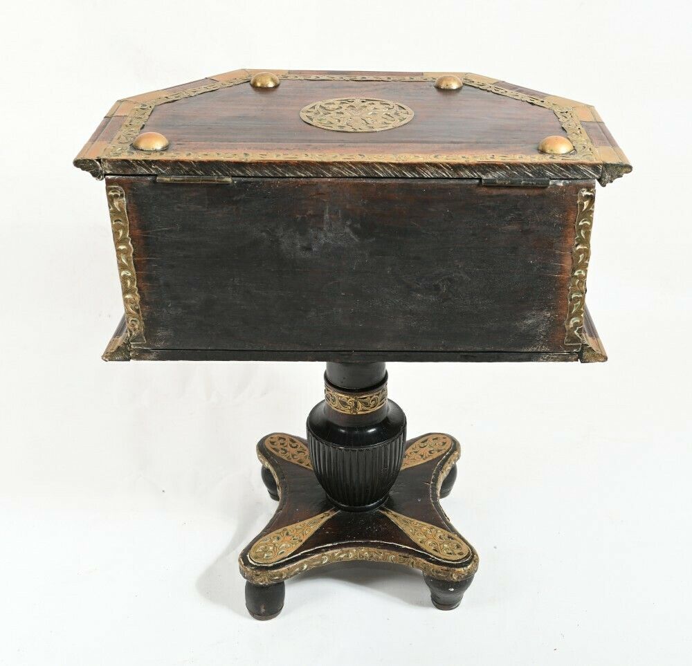Furniture Indian Dowry Chest Cabinet Hindhu Antiques Brass photo