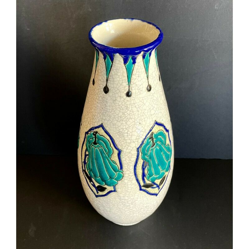 Vase Boch Keramis Maurice Dufrène La Maîtrise 1922 photo for sale