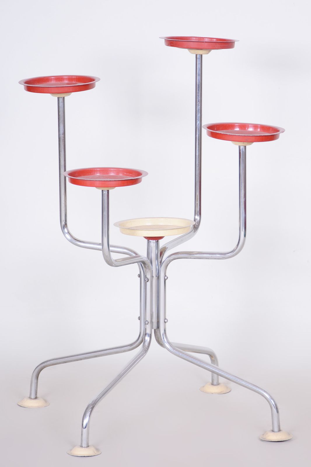 Czech Bauhaus Flower Stand Made Of Chrome Plated Steel, Very Well Preserved And Stable, Czechia, 1930s
