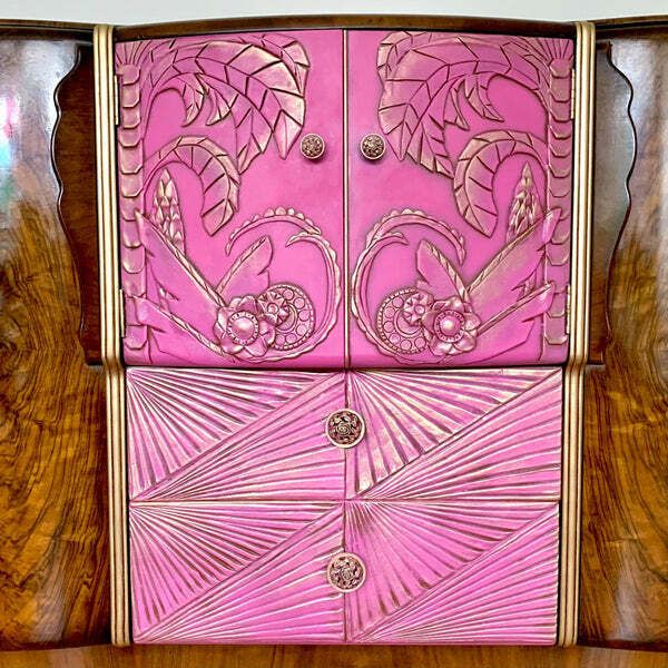 Mid Century Modern Jacob Summer’s & Sons Cocktail Cabinet With Mother Of Pearl photo for sale
