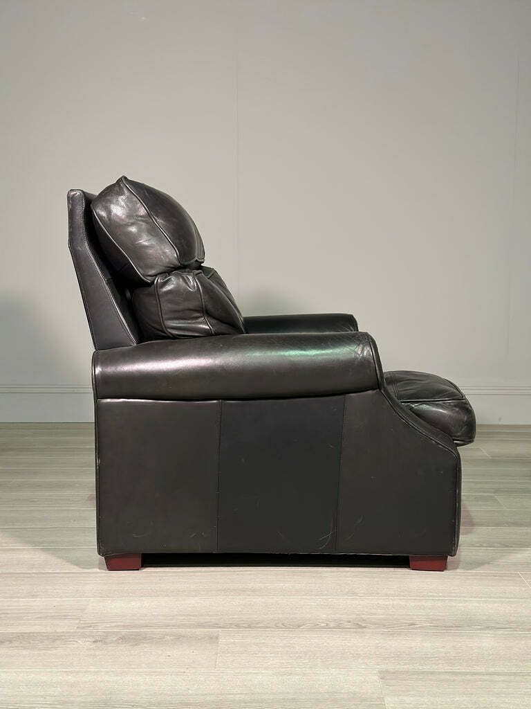 Black Leather Danish Armchair C.1980’s photo vintage