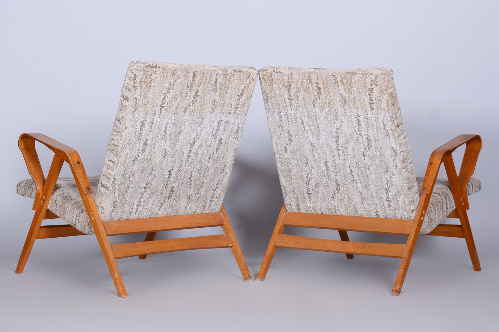 Pair Of Original Mid Century Beech Armchairs, Tatra Pravenec, Czechia, 1950s photo Furniture