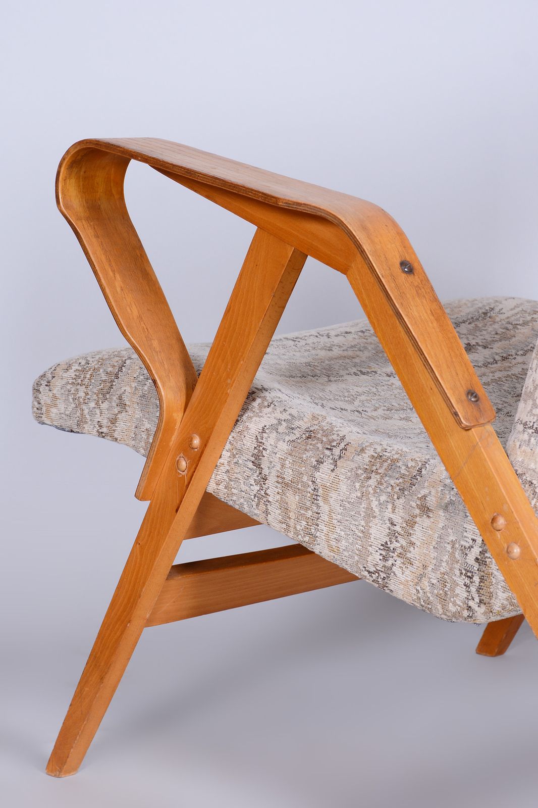 Pair Of Original Mid Century Beech Armchairs, Tatra Pravenec, Czechia, 1950s photo 750.0