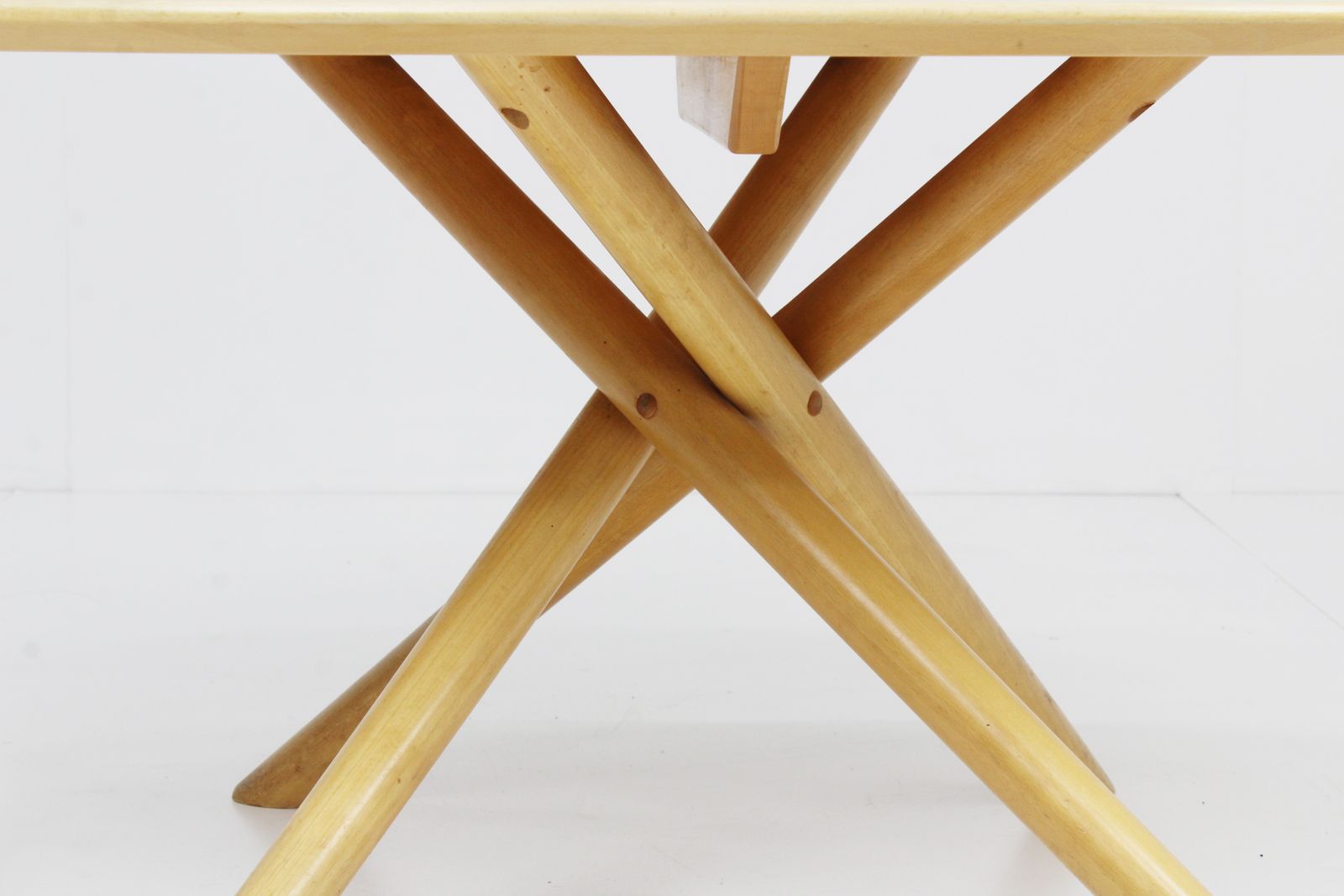 Vintage Solid Wood Oval Coffee Table photo for sale