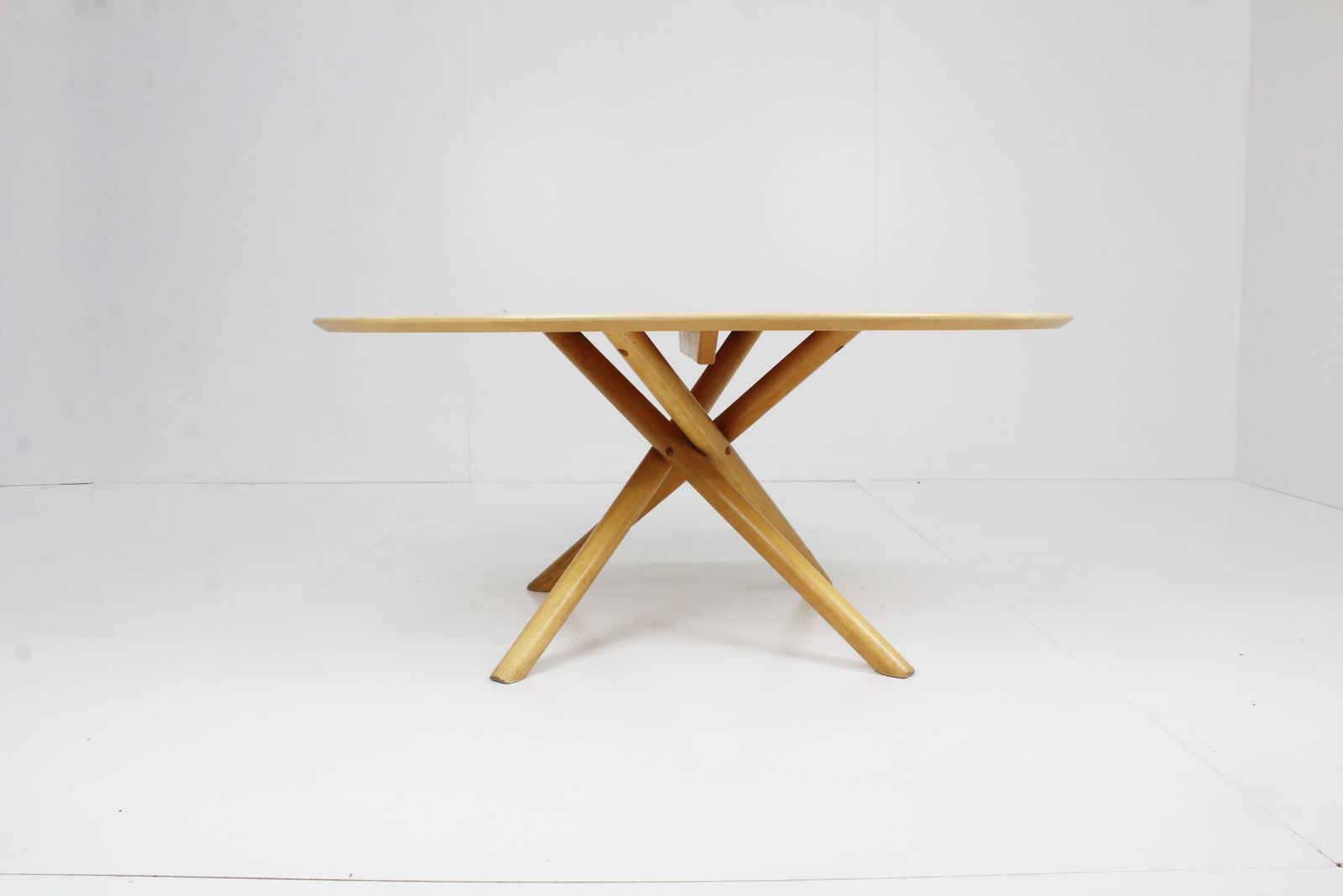 Vintage Solid Wood Oval Coffee Table photo vintage