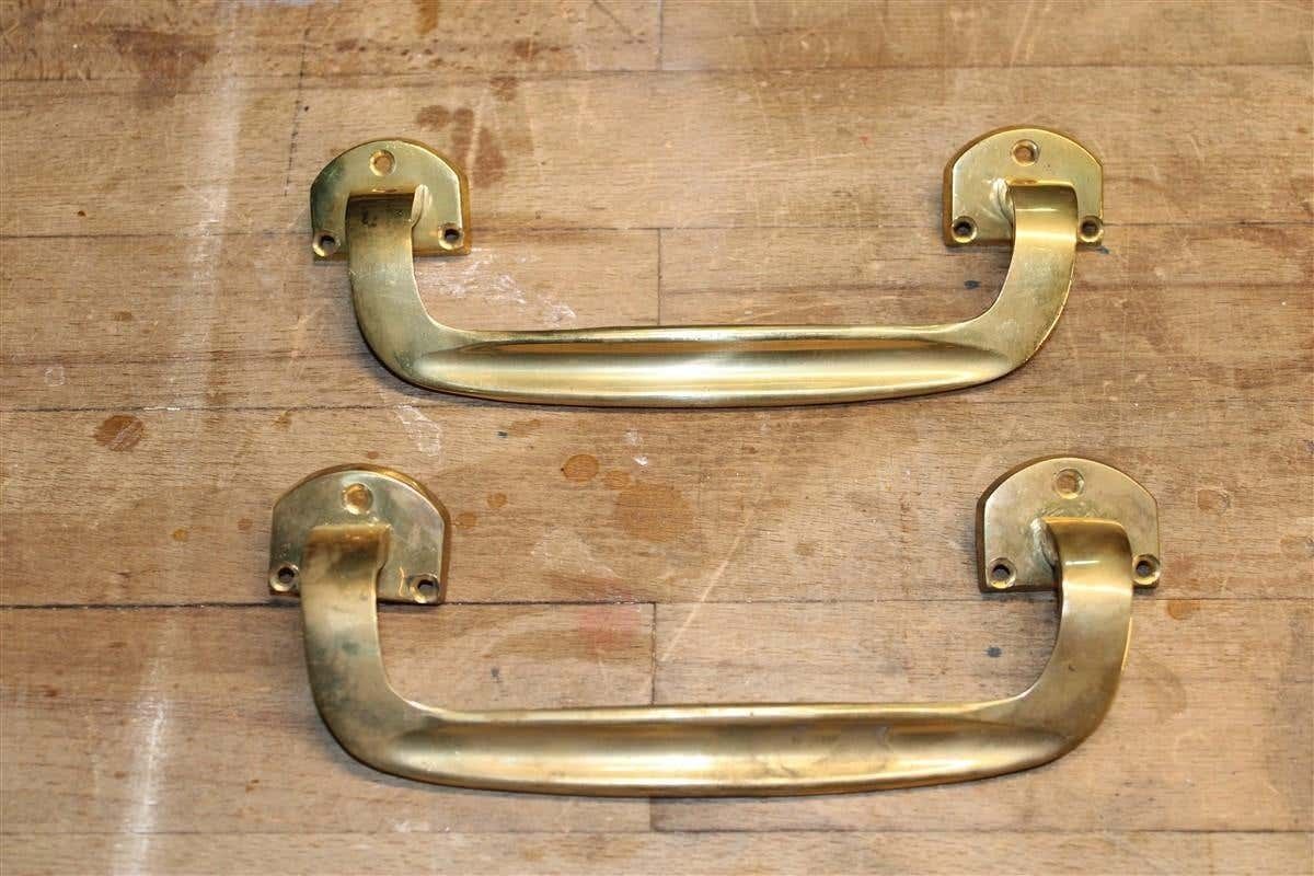 Pair Of Mid Century Italian Solid Brass Handles, 1950s photo furniture