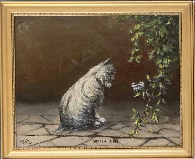 Pair Of Terrier Studies Signed A. Betts, "A Pricly Customer" And "What's That?" photo for sale