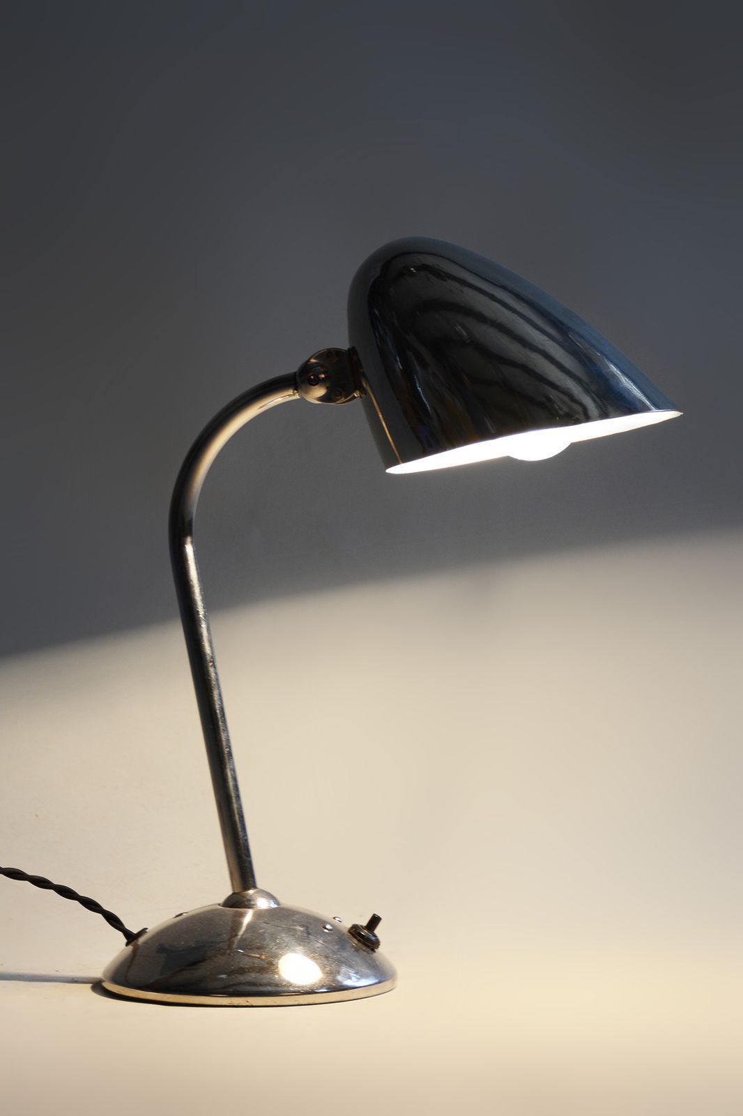 Pair Of Art Deco Table Lamps, Designed By Franta Anyz, Napako, Chrome Plated Steel,  Aluminium, Czechia, 1930s photo 1150.0