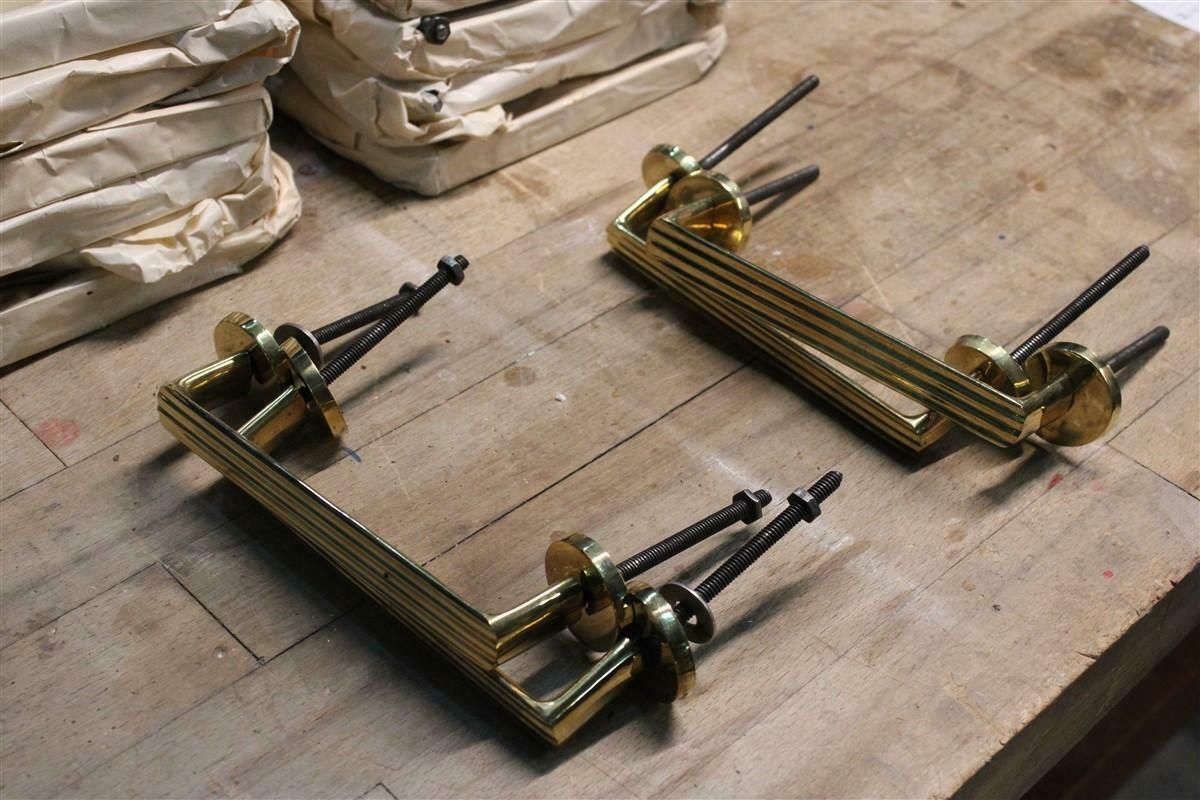 Home Fixtures Mid Century Italian Handles In Solid Brass Rational Minimal Design Gold photo