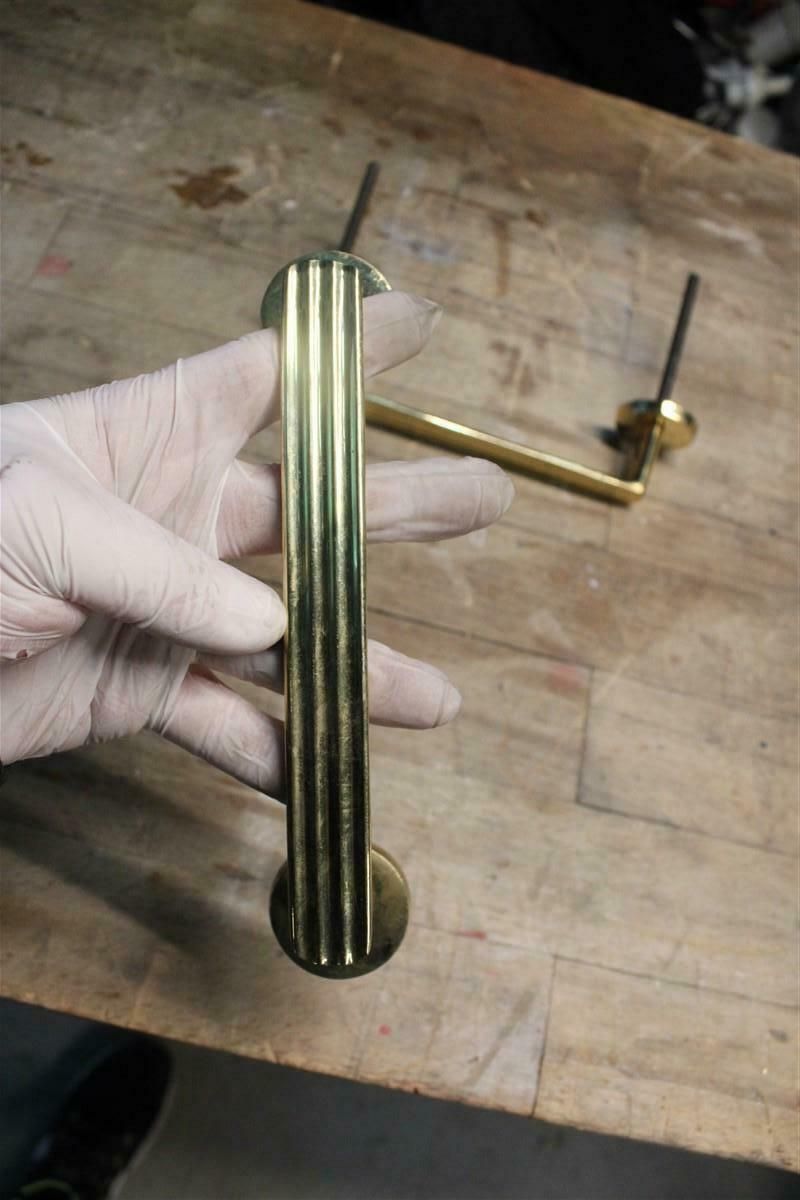 photo vinterior Mid Century Italian Handles In Solid Brass Rational Minimal Design Gold