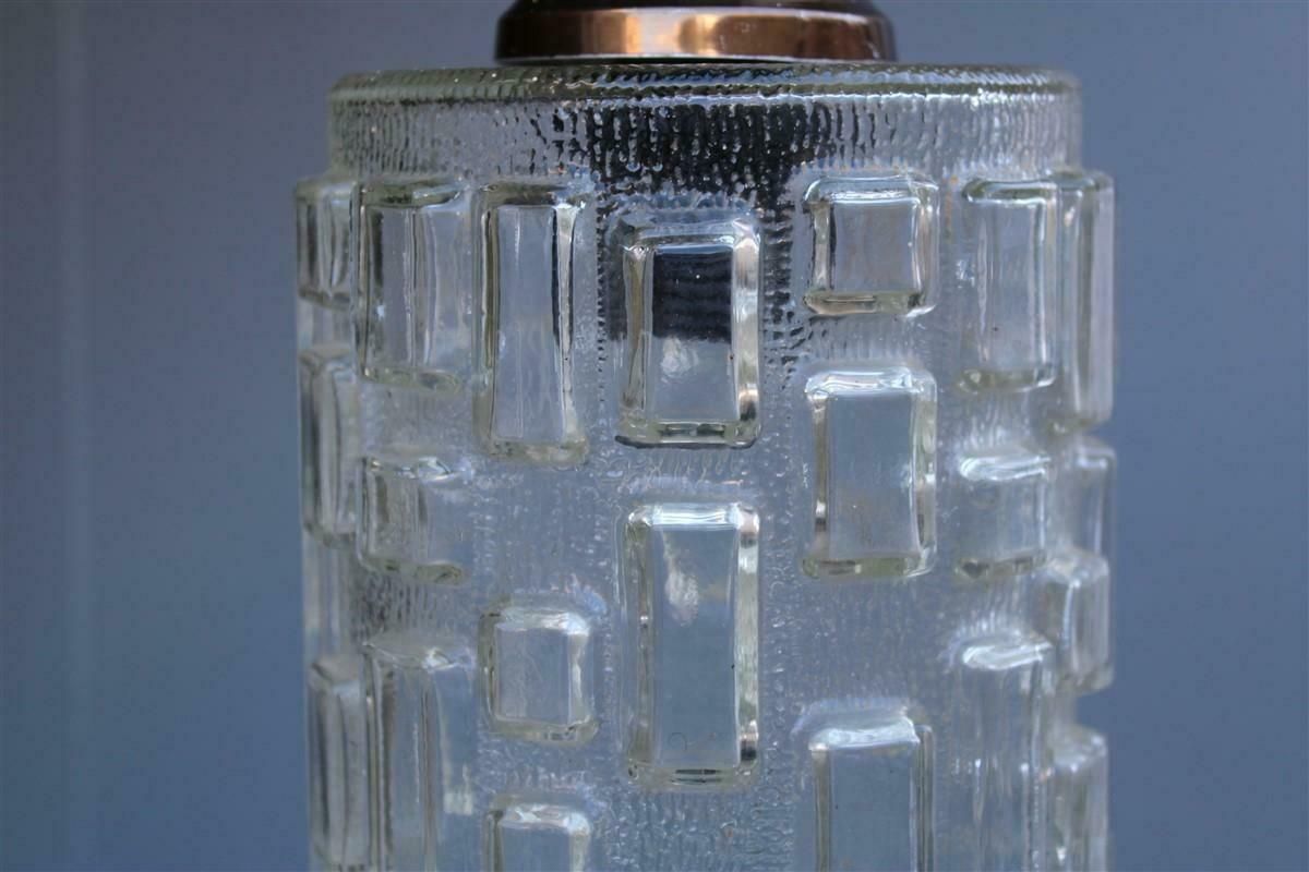 Glass Cylinder Chandelier With Geometric Decorations, 1960s Italy photo buy