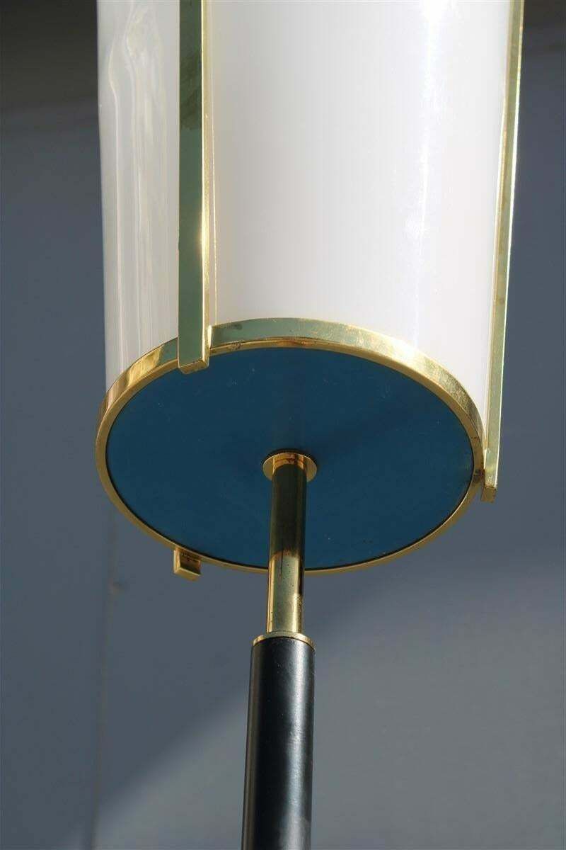 Midcentury Italian Floor Lamp Stilnovo Marble Brass Plexiglass photo vinterior