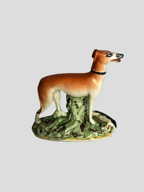Victorian Staffordshire Figure Of A Greyhound Dog photo for sale