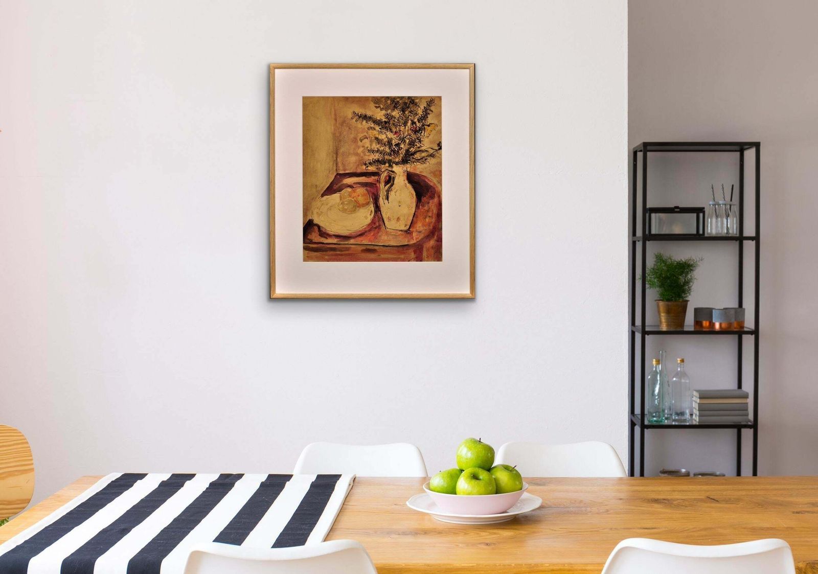 James Tower 1919 To 1988. English. Still Life Of Flowers In A Jug And A Plate Of Fruit. Framed Wartime Watercolour By A Renowned Ceramics Artist. photo vintage