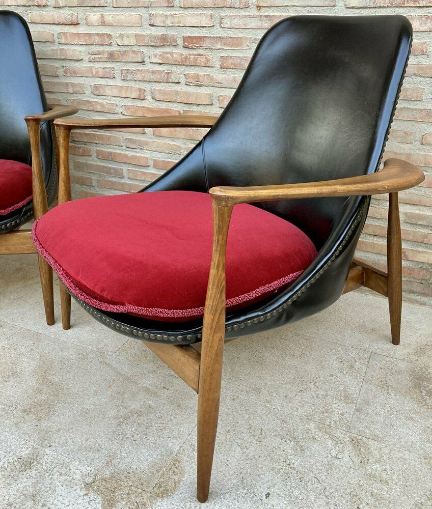Mid Century Fauteuils In De Stijl Van Ib Kofod Larsen, Denemarken, Ca. Jaren 1950, Set Van 2 photo vinterior