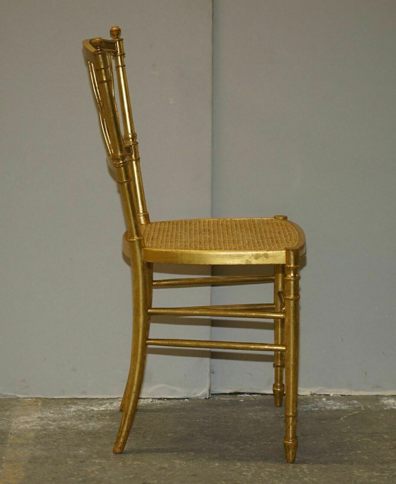 Furniture 1 Of 30 Antique Lady Diana's Family Spencer House Giltwood Bergere Banque Chairs photo
