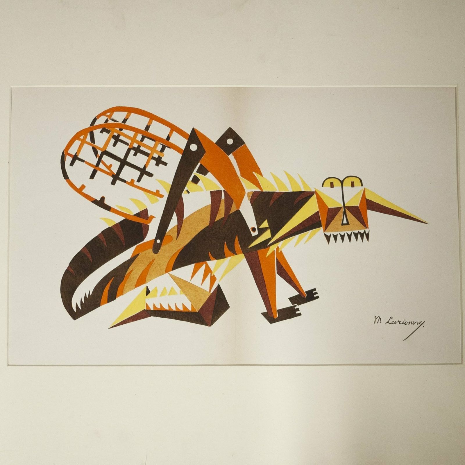Lithograph Costume Of The Cricket For The Ballet "Natural Stories" 1916   By Mikhail Larionov photo for sale