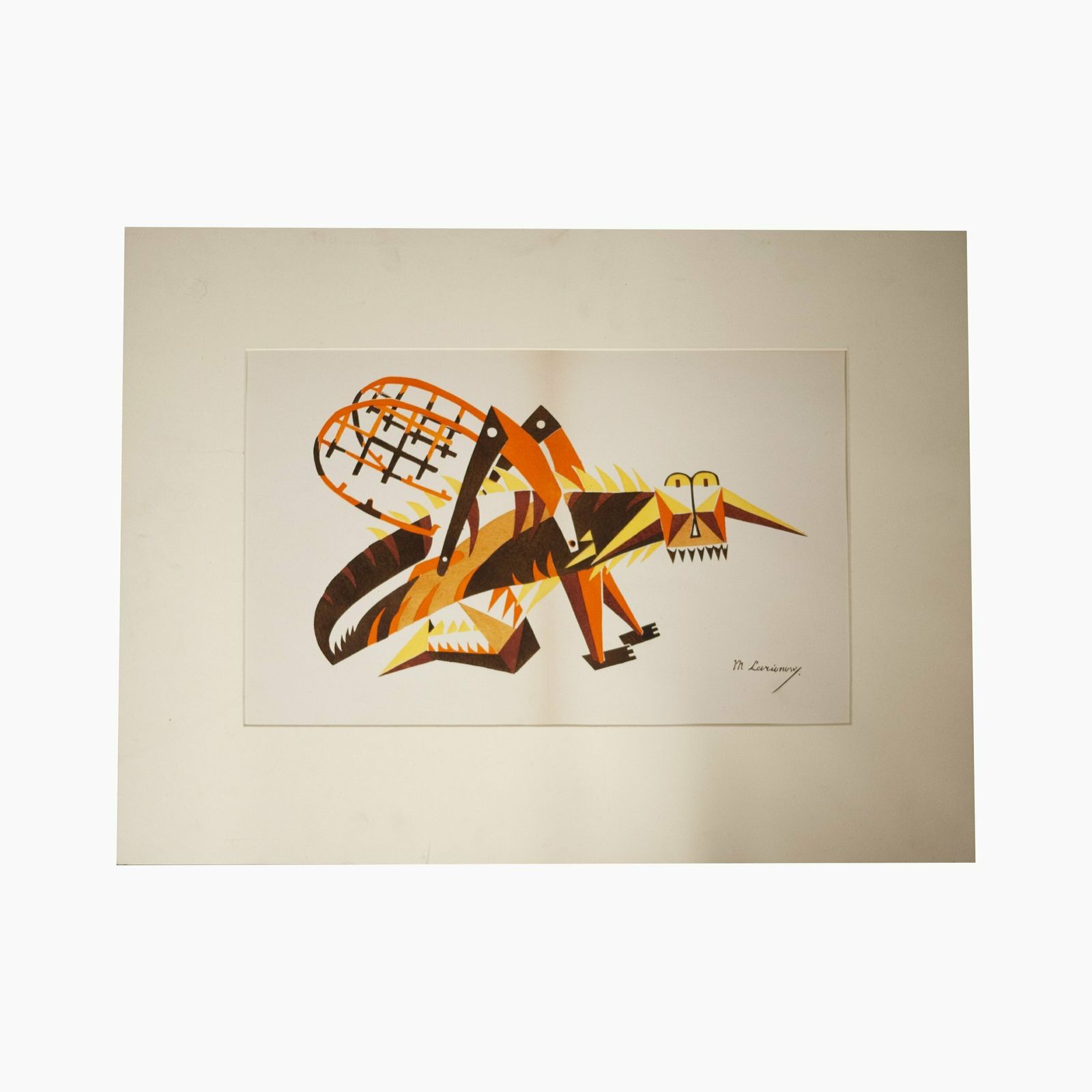 Lithograph Costume Of The Cricket For The Ballet "Natural Stories" 1916   By Mikhail Larionov photo Art