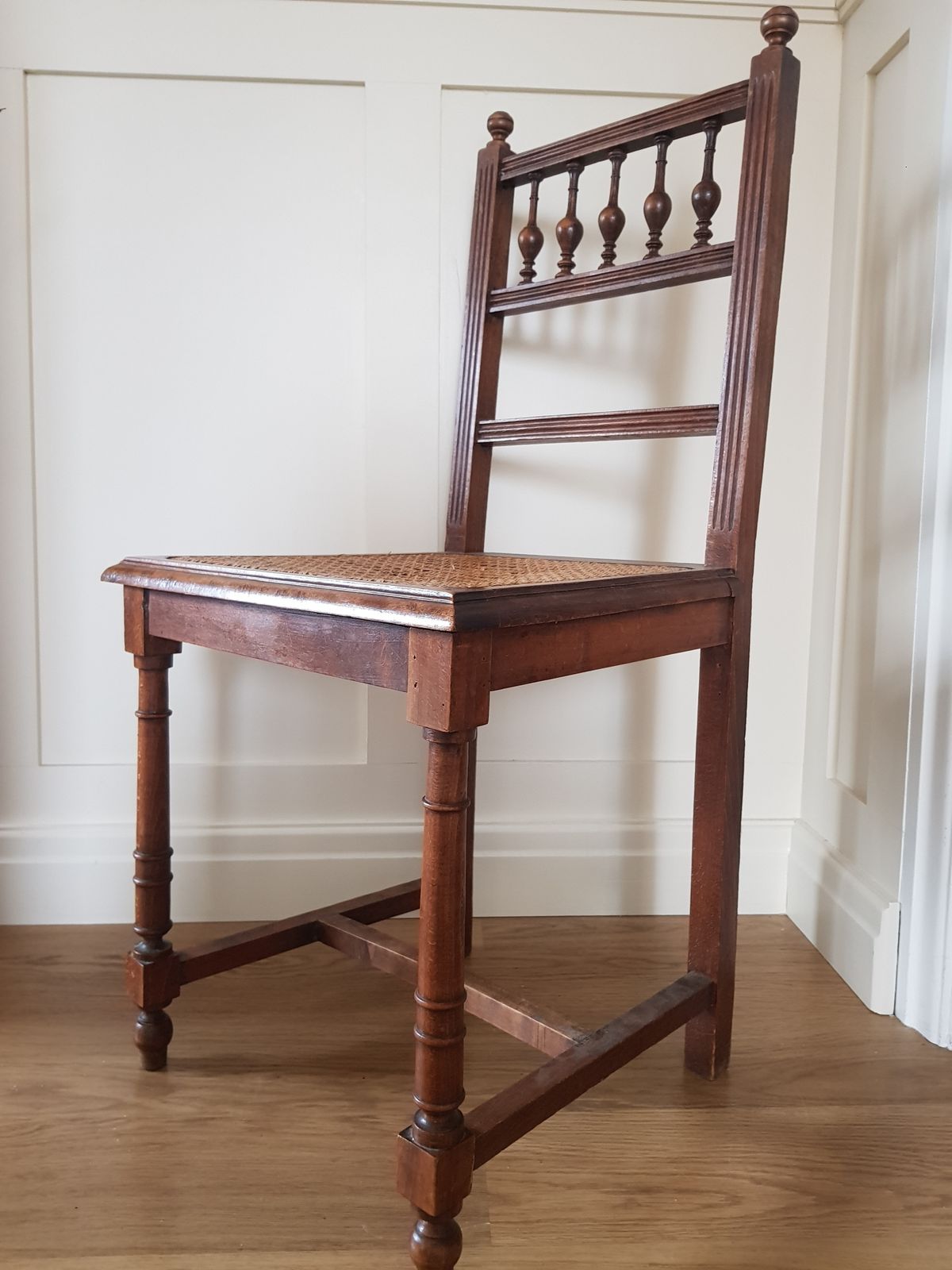 Set Of 6 French Antique Chair Henry II Rattan Renaissance Chairs photo vinterior