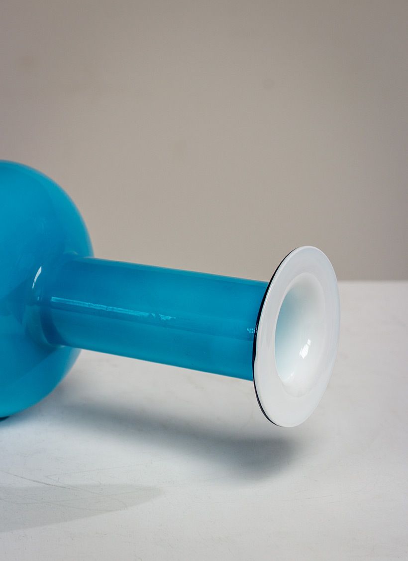 Large Blue Gulvvas, Designed By Otto Brauer For Kastrup Holmegaard, 1970 photo vintage