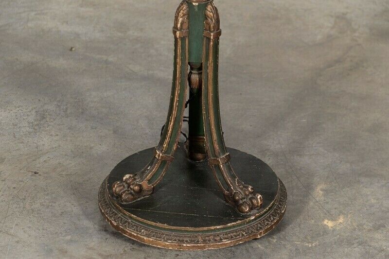 19thc French Gilt & Green Painted Floor Lamp photo vinterior