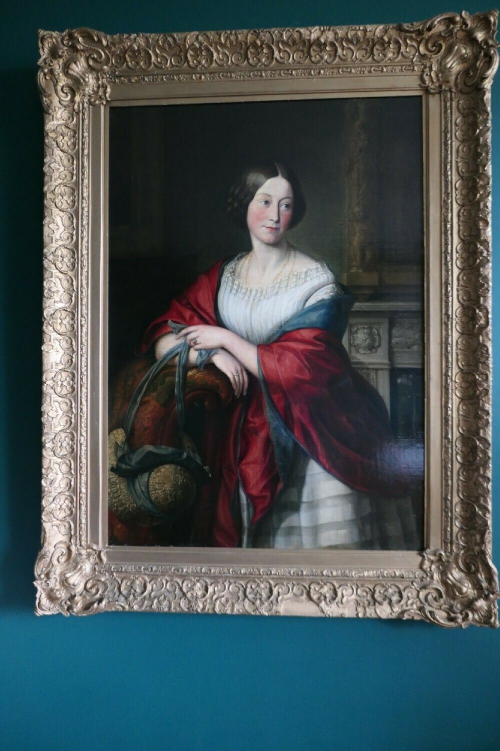 19th Century Oil On Canvas Portrait Of Mary Harris Stretton, With Bonnet And Shawl