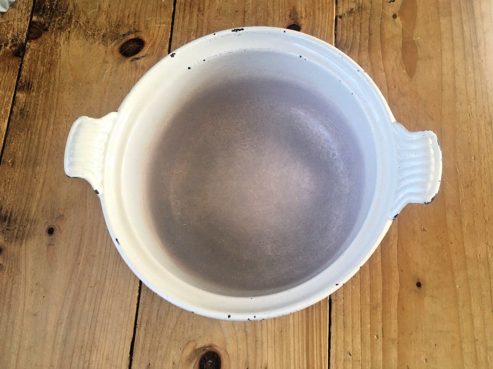Cousances France Brown Enamel Cast Iron Lidded Casserole Dish Size 22 Le Creuset photo vintage