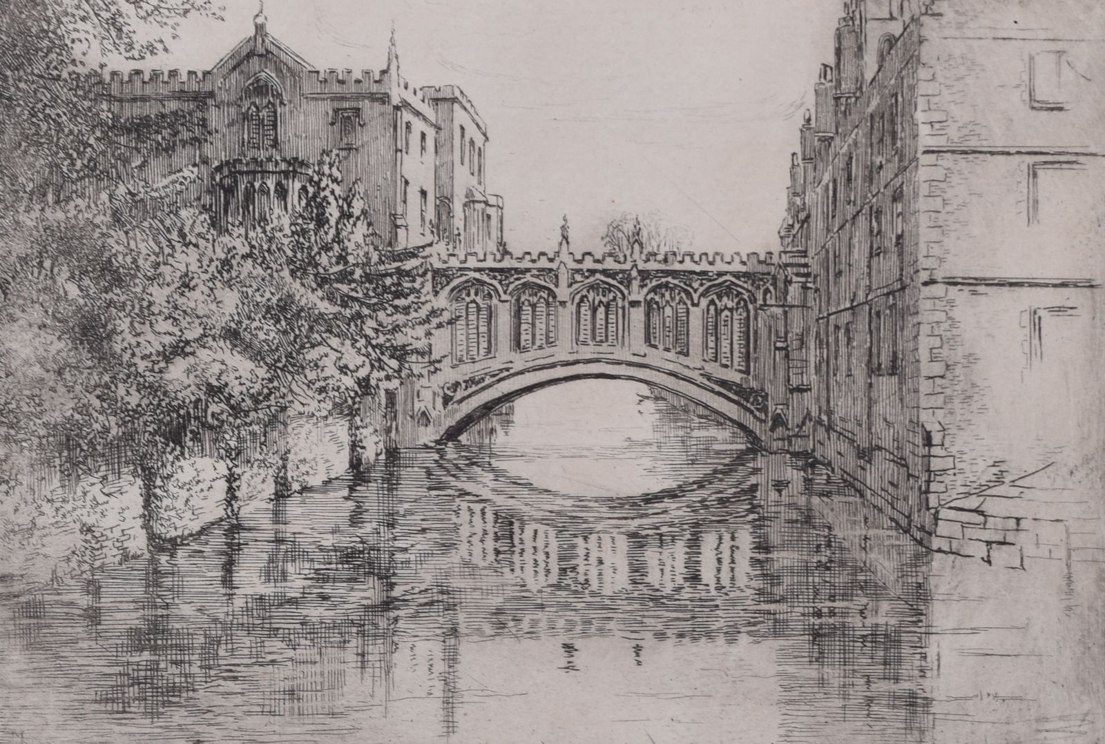 Bridge Of Sighs, St John’s College, Cambridge Etching By Mabel Oliver Rae photo furniture