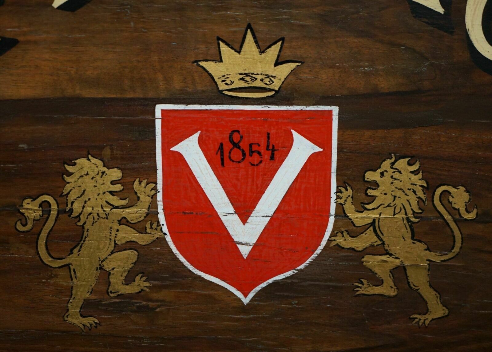 Antique 1854 French Vendange Champagne Wine Tasting Table Armorial Coat Of Arms photo vinterior