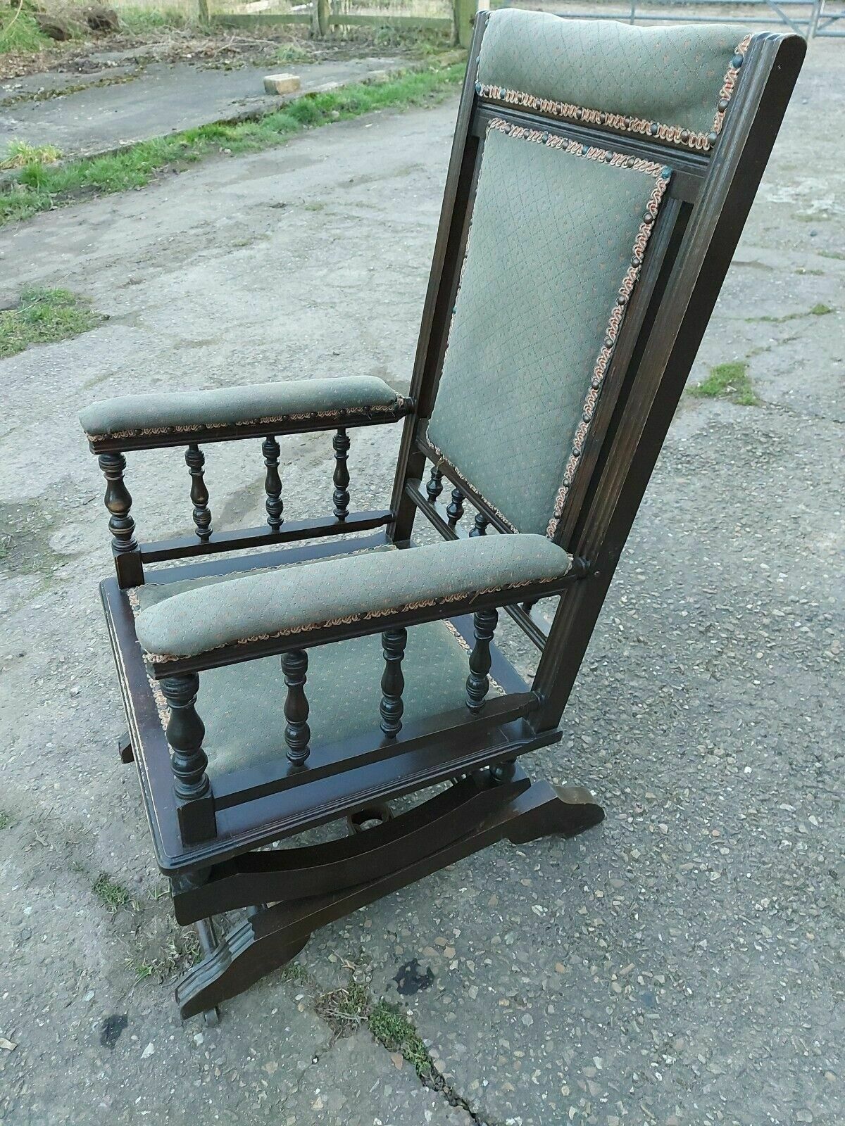 photo for sale Antique Victorian Sprung Rocking Chair