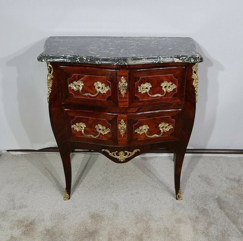 Small Tomb Commode In Precious Wood, Louis XIV / Louis XV Transition – 18th Century