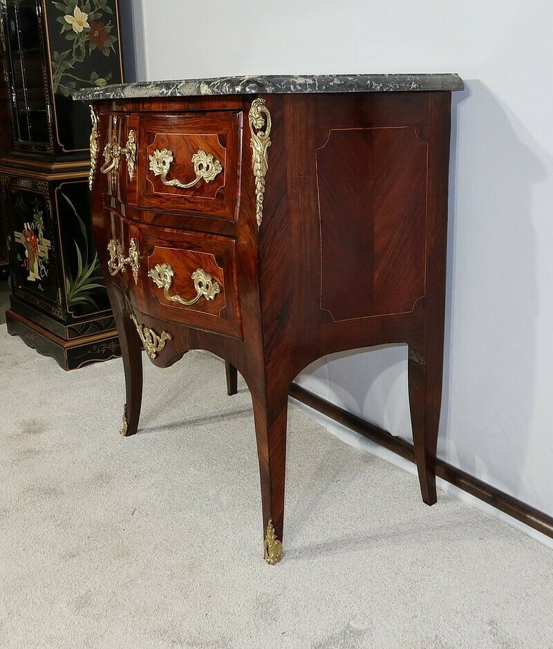 photo vinterior Small Tomb Commode In Precious Wood, Louis XIV / Louis XV Transition – 18th Century