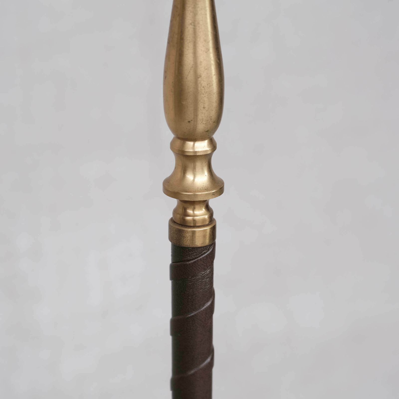 Pair Of Leather And Brass Mid Century Einar Bäckström Floor Lamps photo 1200.0