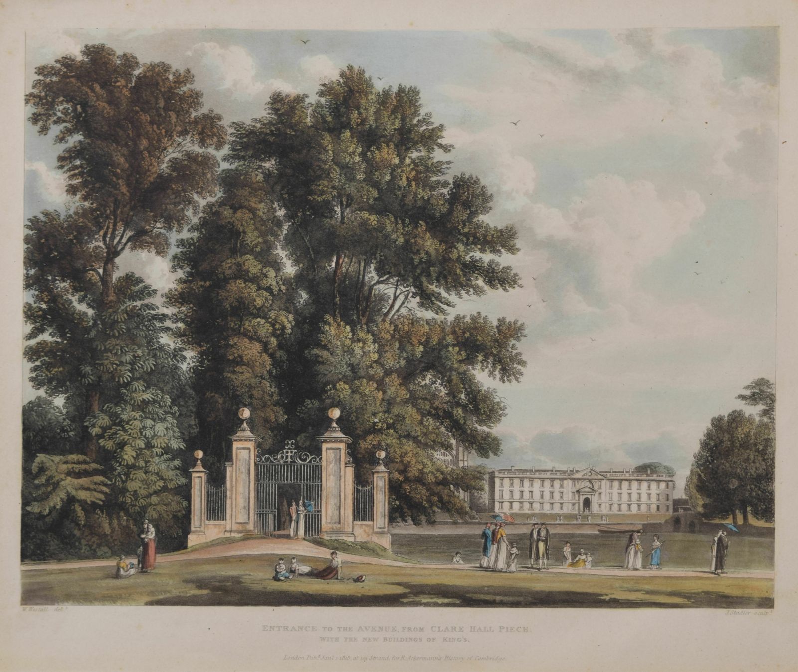 Joseph Constantine Stadler (1755 – 1828) After William Westall (1781 – 1850) Entrance To The Avenue, From Clare Hall Piece (1815) photo 225.0