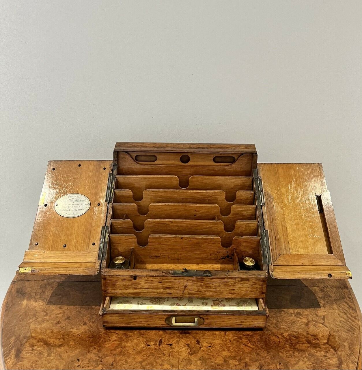 Quality Victorian Oak Stationary Box photo buy